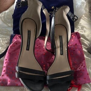 French Connection Black Strappy Sandals